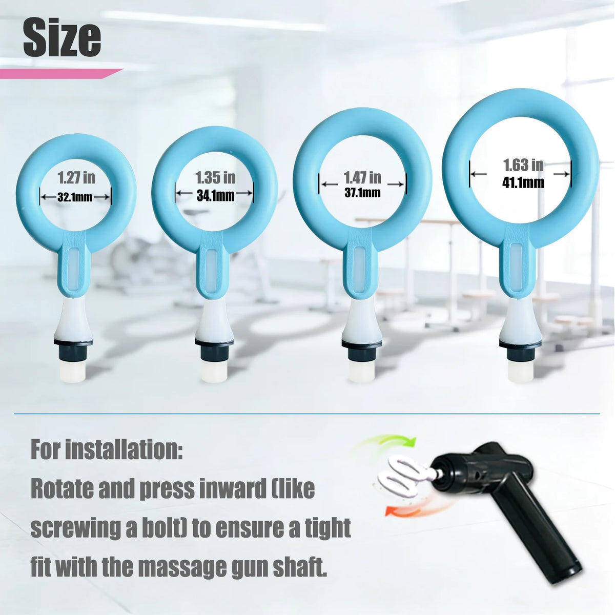 Replaceable Silicone Massage Gun Heads for 12–19mm (0.47–0.75 in) Shaft — Fascia Attachments for Muscle Relief & Recovery