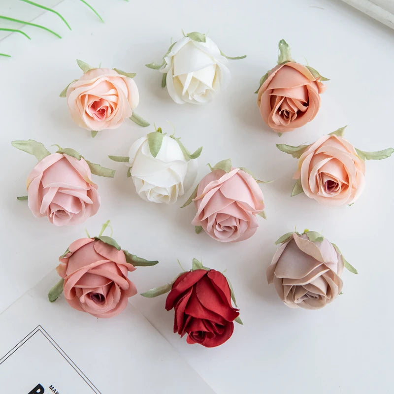 Silk Rose Head Artificial Flowers - 5 or 10-Pack for Wedding & Home Decor, DIY Garland and Flower Wall