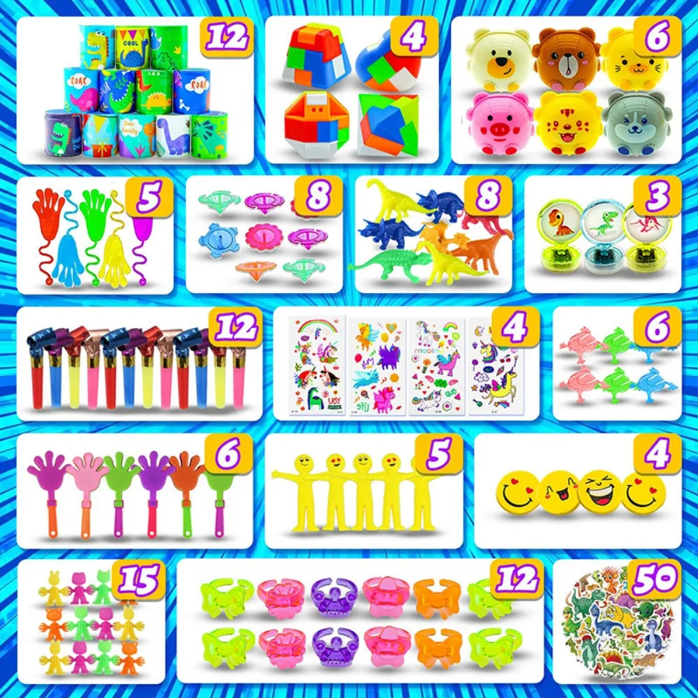 206-Piece Boxed Party Favor Set for Birthday, Wedding, Christmas & Classroom Prizes