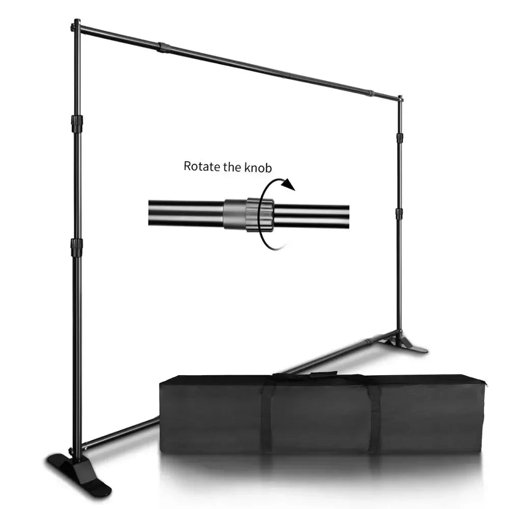 Adjustable Double Crossbar Backdrop Stand Frame for Photo & Video Studio — 77.8–133.9 in (197.5–340 cm) W x 41.1–106.3 in (104.5–270 cm) H