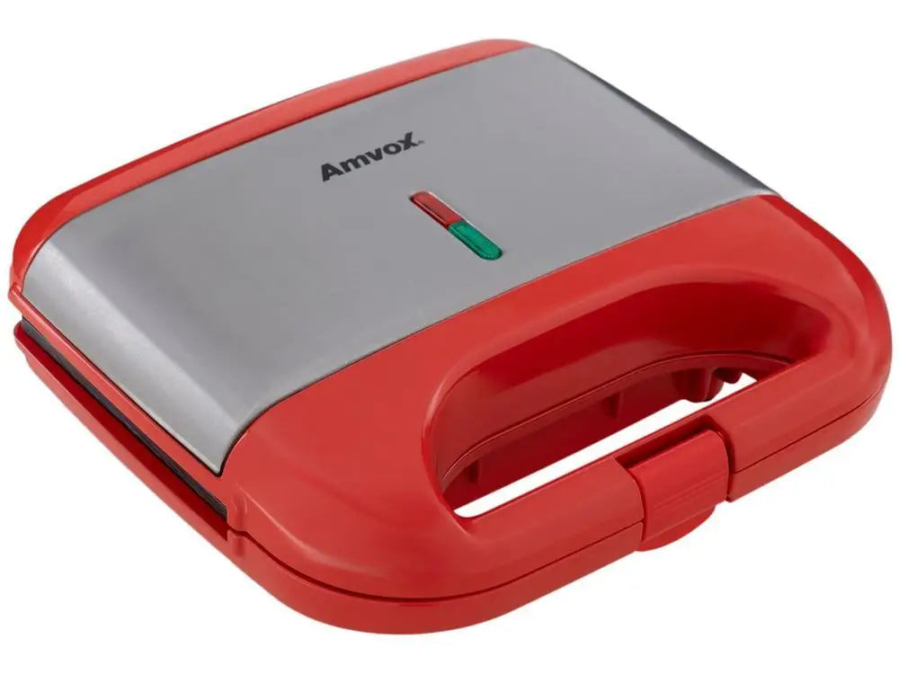 Red 750W 2-Slice Grill and Sandwich Maker 110V Nonstick Plates Safety Lock