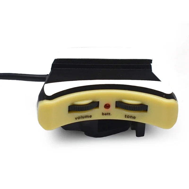 Slim Soundhole Ukulele Pickup with Volume and Tone Control - High-Sensitivity Silver Piezo Preamp