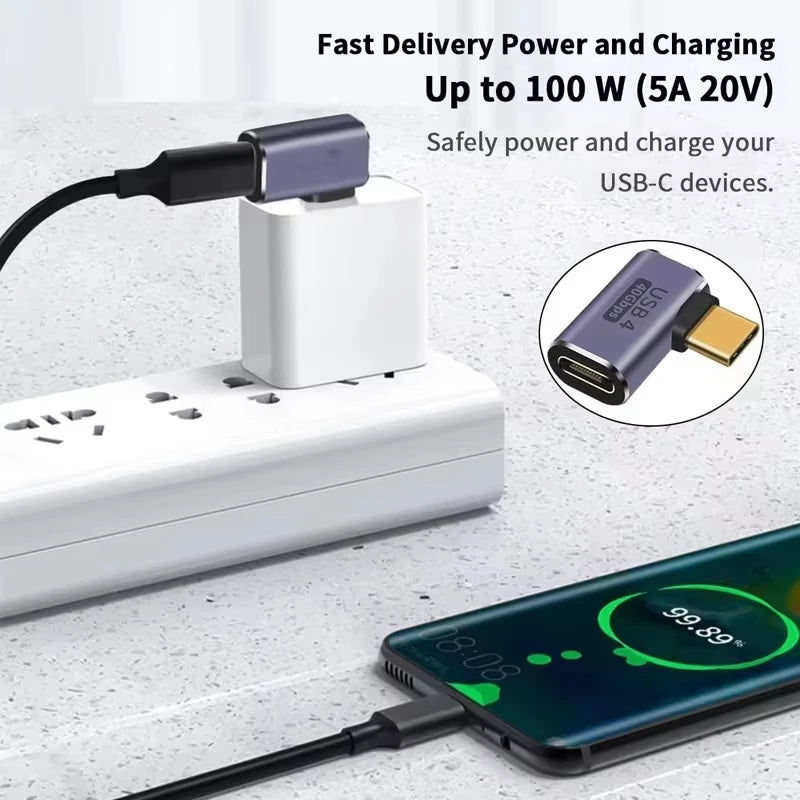 USB4 40Gbps 90 Degree USB-C to USB-C Adapter view 2