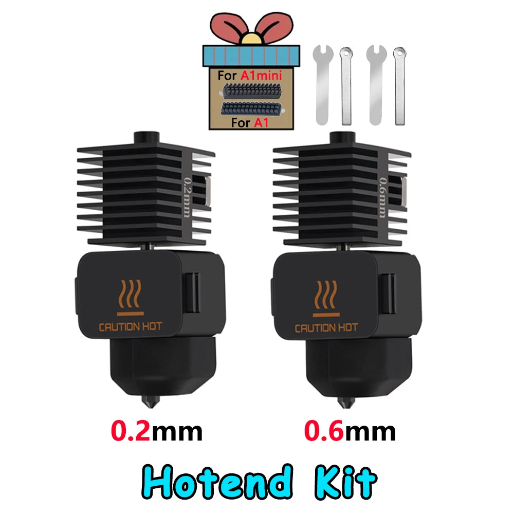 Replaceable Nozzle Hotend Kit for Desktop FDM 3D Printers — 0.2/0.4/0.6/0.8 mm (0.008/0.016/0.024/0.031 in)