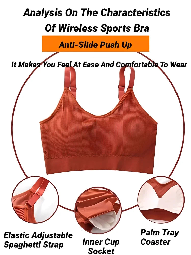 Seamless Wireless Bralette Full-Cup Breathable Cotton Removable Pads Wire-Free Sports & Sleep Bra