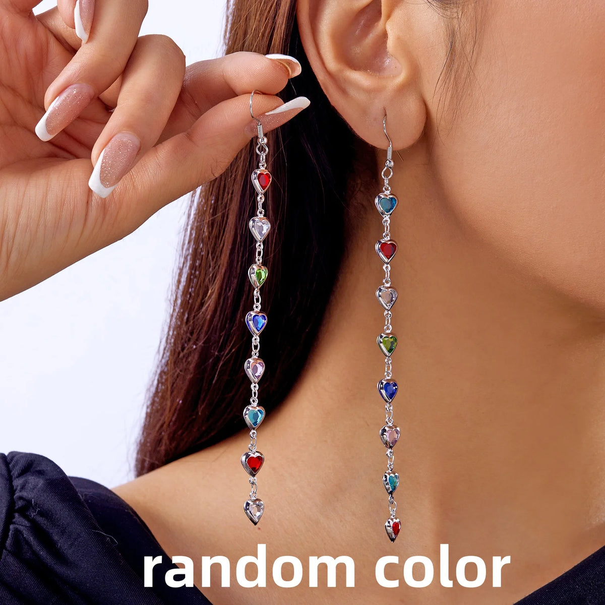 Crystal Water Drop Tassel Earrings - Colorful Long Bridal & Party Drop Earrings for Women