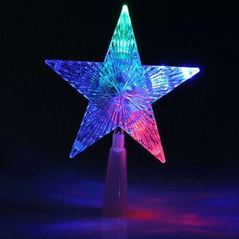 Color Changing LED Rotating Star Christmas Tree Topper 15 cm (5.9 in) Shiny Party Light