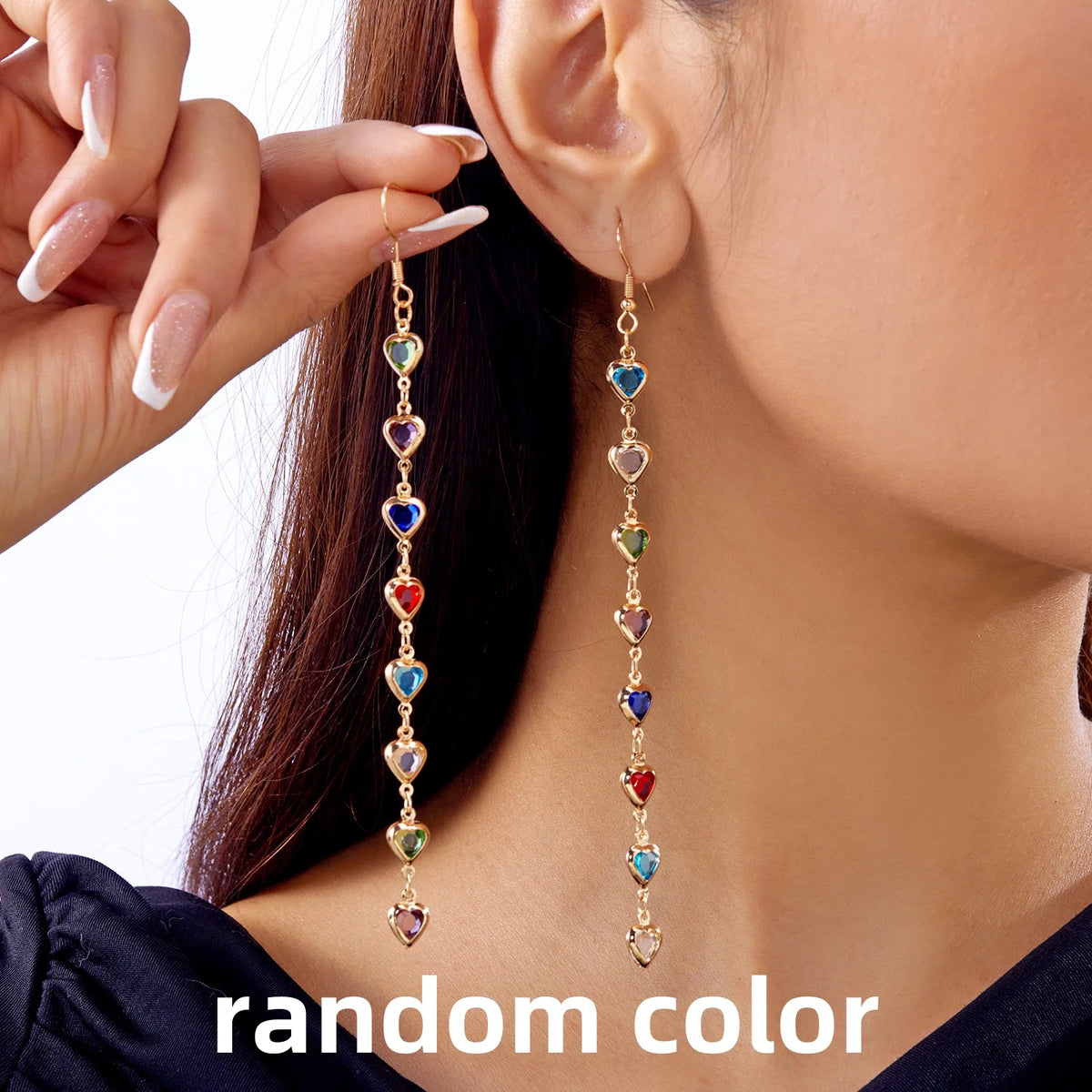 Crystal Water Drop Tassel Earrings - Colorful Long Bridal & Party Drop Earrings for Women