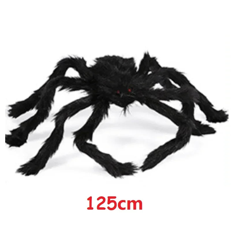 Giant Round Spider Web (150–250 cm / 59–98 in) with Large Hairy Fake Spider – Halloween Yard & Door Scare Prop