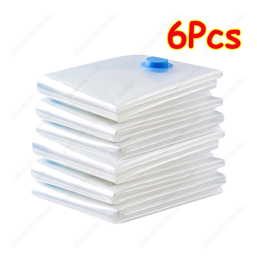 Reusable Vacuum Storage Bags — 1–24 Pack Space-Saving Compression Bags for Clothes, Blankets & Travel (11.8–51.2 in / 30–130 cm)