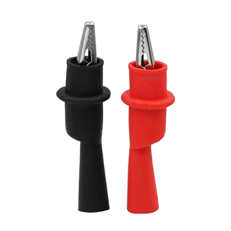 2-Pack Alligator Clip Test Leads for Multimeter – 10A 1000V Red & Black Crocodile Clips