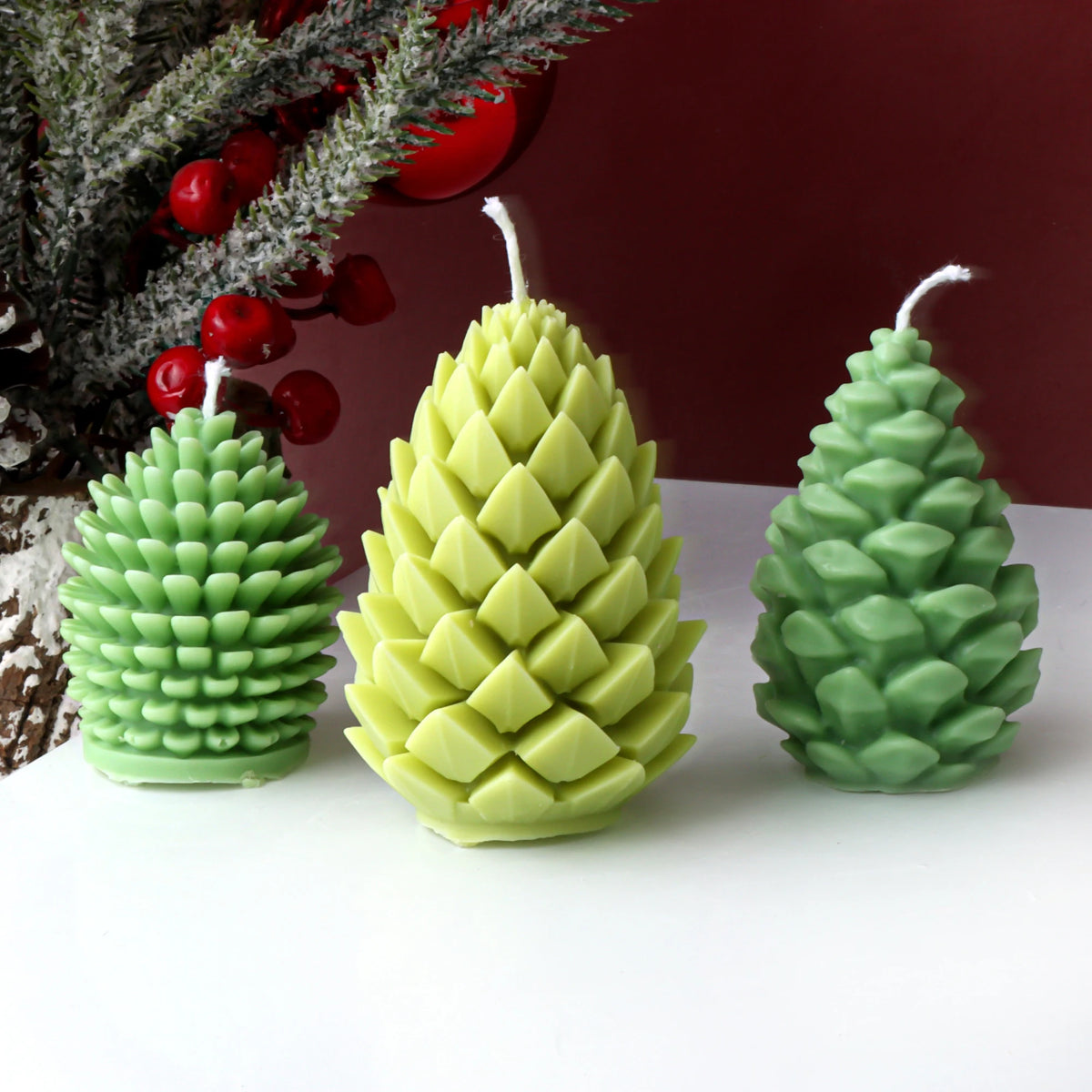 DIY Pinecone & Acorn Silicone Mold - Reusable Candle, Soap, Resin & Cake Baking Mold for Home Decor Crafts