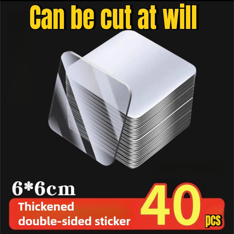 Reusable Nano Double-Sided Transparent Adhesive Tape – Super Strong Waterproof Wall Mount Strips (60/120/180/240/300 pcs)