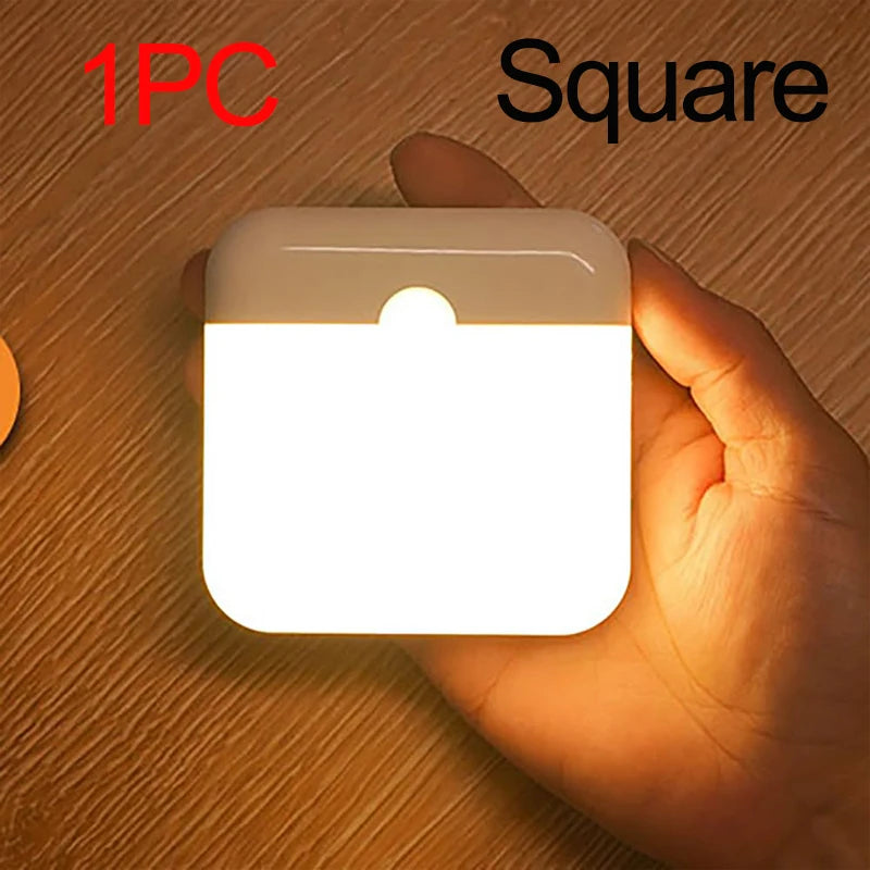 Rechargeable Motion Sensor Night Light Magnetic USB LED Wall Lamp for Bedroom, Hallway, Closet, Stairs & Bathroom