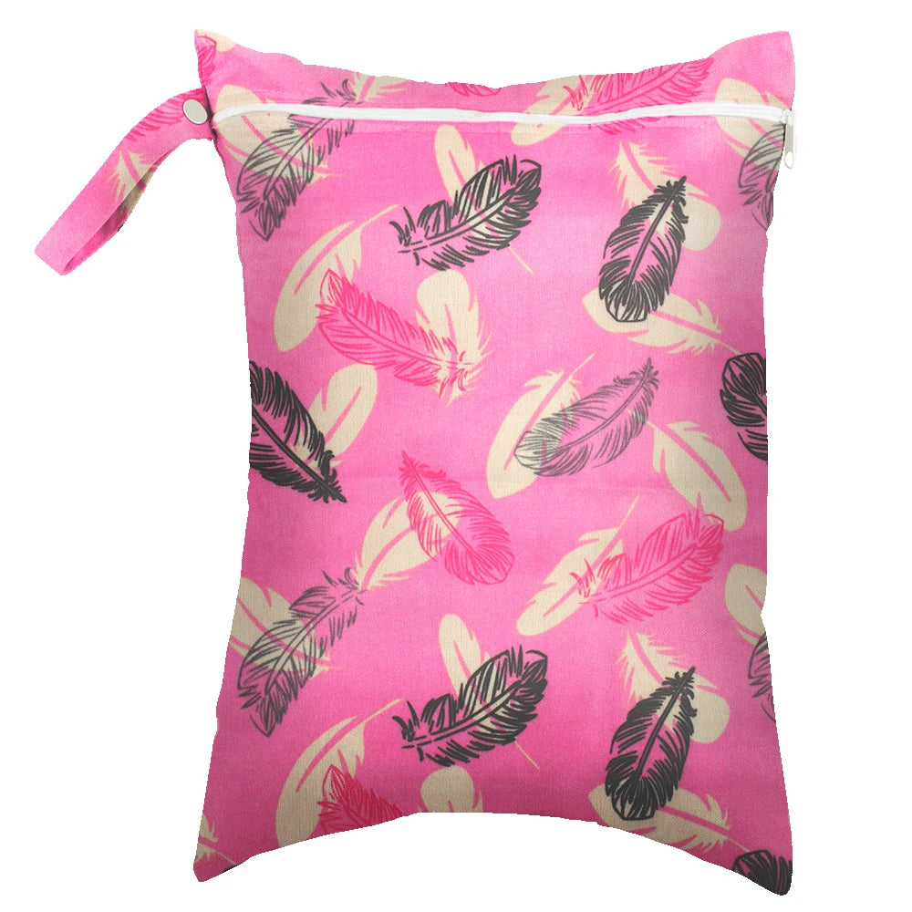 Waterproof Wet Bag 30 x 40 cm (11.8 x 15.7 in) Reusable Washable Diaper & Swim Pouch for Travel