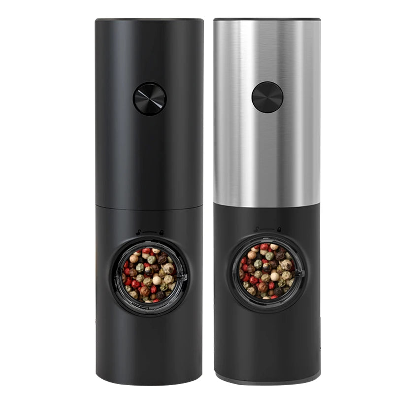 Electric Automatic Salt & Pepper Grinder Set — Battery-Powered Mill with LED Light & Adjustable Coarseness