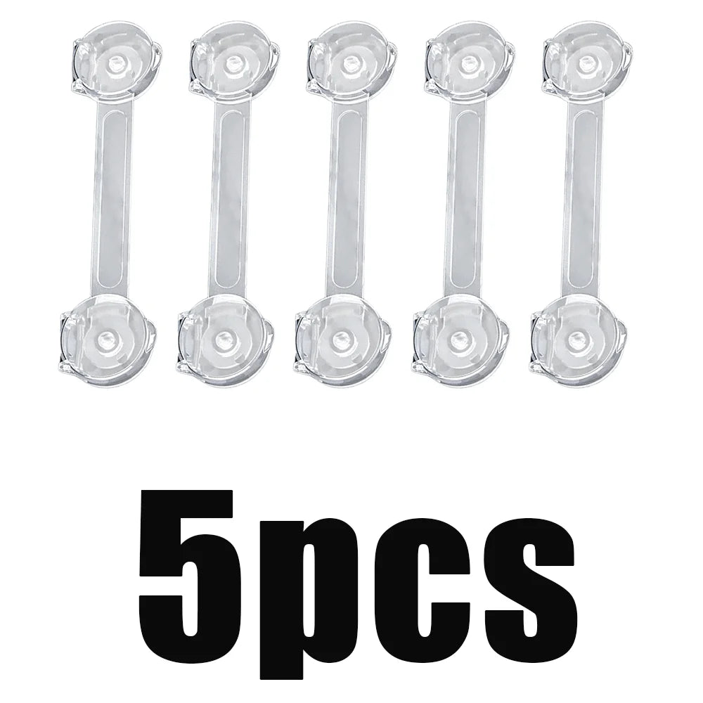 Child Safety Cabinet Locks (3–10 Pack) Transparent Soft Strap Anti-Opening Anti-Pinch