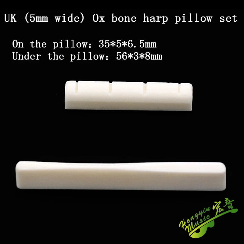 Ukulele Bone Bridge, Nut & Saddle Set - Real Bovine Bone Replacement