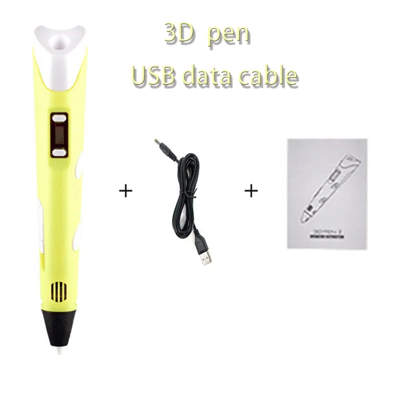 3D Printing Pen with LCD Screen — PLA Filament Compatible DIY Drawing Pen for Kids, Camouflage Design, Adjustable Temperature