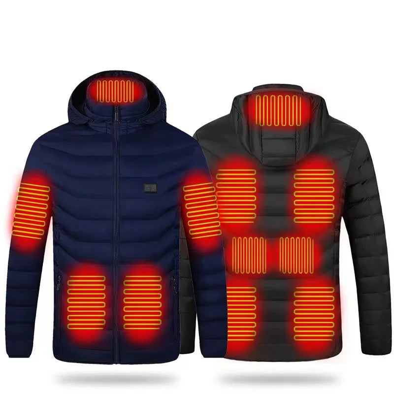 USB Heated Jacket - 11-Zone Rechargeable Electric Winter Coat for Men & Women, Thermal Outdoor Heating Jacket