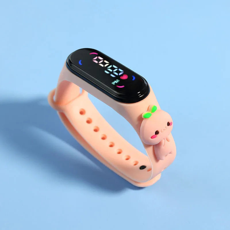 Kids LED Touch Sports Watch – Silicone Digital Bracelet, 45mm Waterproof (5ATM) Cartoon Character Design for Girls & Boys