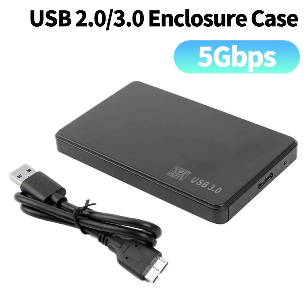 2.5-Inch SATA SSD/HDD USB 3.0 Hard Drive Enclosure - 3TB Support, USB 2.0/3.0 SuperSpeed Portable Case