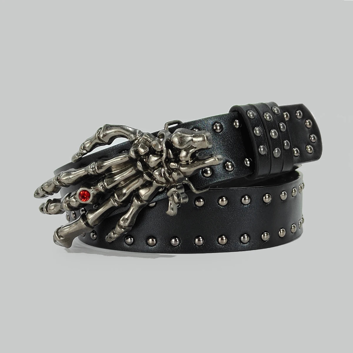Bohemian Cross Gothic Waist Belt Unisex Adjustable PU Waistband for Jeans 3.8 cm (1.5 in) Wide