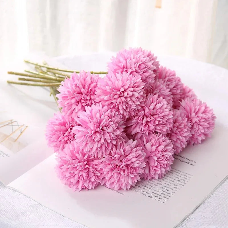 3/6-Piece Silk Hydrangea Artificial Flower Bouquet - Boho Stems for Home, Bedroom & Wedding Decor