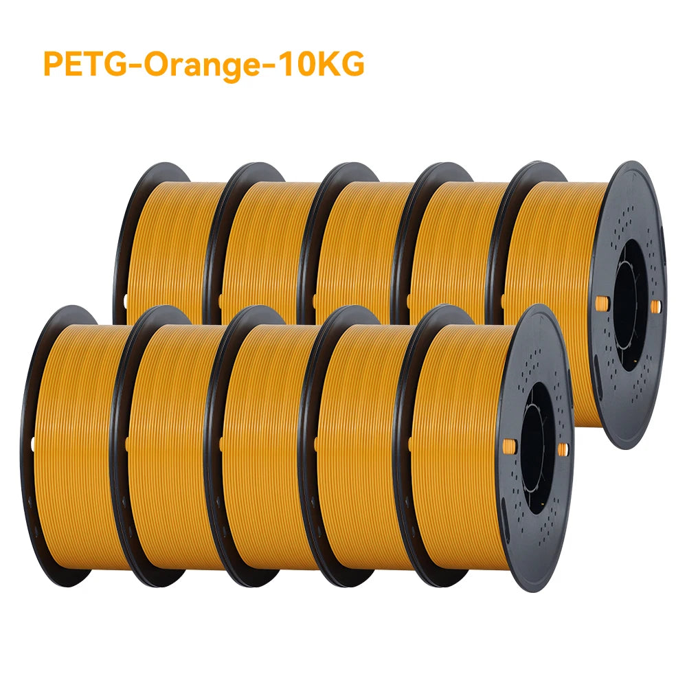 PLA and PETG 3D Printer Filament 10-Roll Pack — 1.75mm, 1kg (2.2 lb) Each — 10 kg (22 lb) Total, Assorted Colors, Eco-Friendly