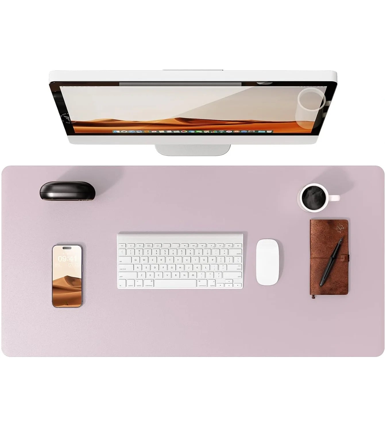 Large PU Leather Desk Pad - Non-Slip Waterproof Office Mouse Pad & Laptop Desk Mat