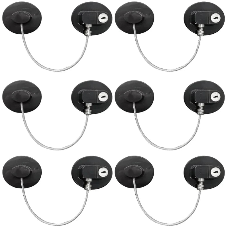 2/4/6-Pack Self-Adhesive Cabinet Locks with Keys — Baby Safety Locks for Fridge, Cabinets, Drawers, Doors & Appliances
