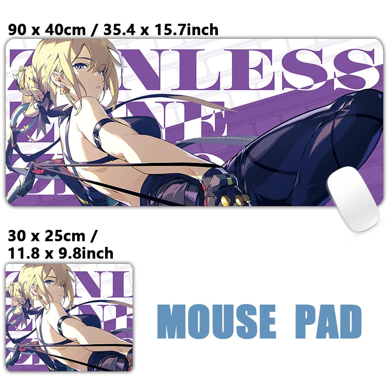 XXL Anime Gaming Mouse Pad – Hoshimi Miyabi & Evelyn Ellen Desk Mat, Large Keyboard Mousepad with Non-Slip Silicone Base