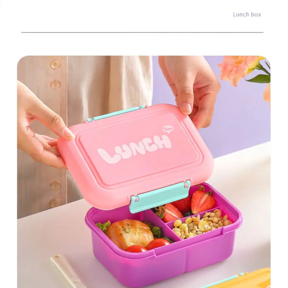 Microwave-Safe Leakproof Bento Lunch Box with Divided Compartments & Utensils — 7.1 x 4.9 x 2.7 in (18 x 12.5 x 6.8 cm)