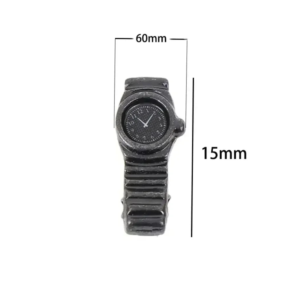 1:12 Scale Miniature Metal Wrist Watch for Dollhouse - 1.5 x 0.6 cm (0.59 x 0.24 in) Doll Accessory, Pretend Play