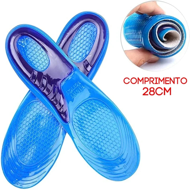 Anti-Impact Silicone Gel Orthopedic Insoles – Shock-Absorbing Foot Pads, Adjustable Fit EU 35–43 (24–28 cm / 9.4–11.0 in)