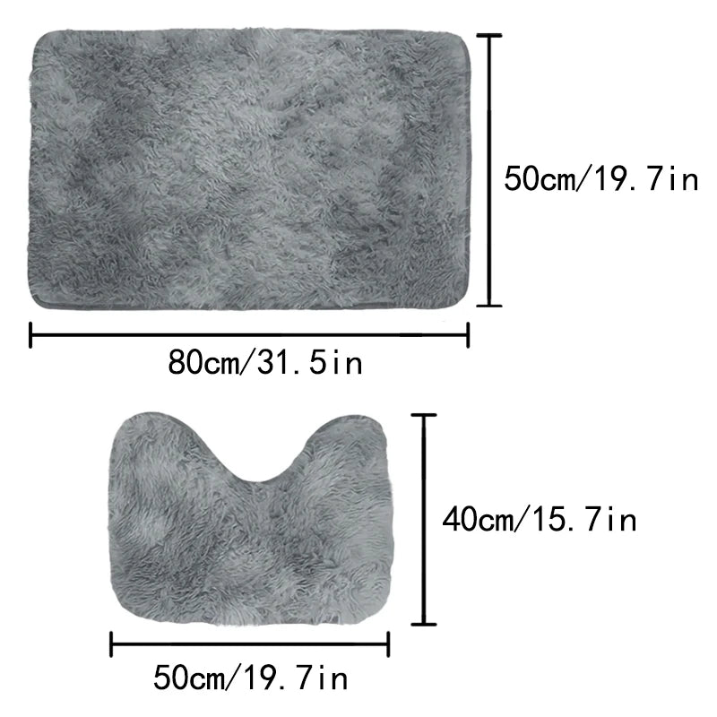 2-Pack Non-Slip Bathroom Mats – Absorbent Polyester Bath Rug Set for Shower, Tub & Doorway
