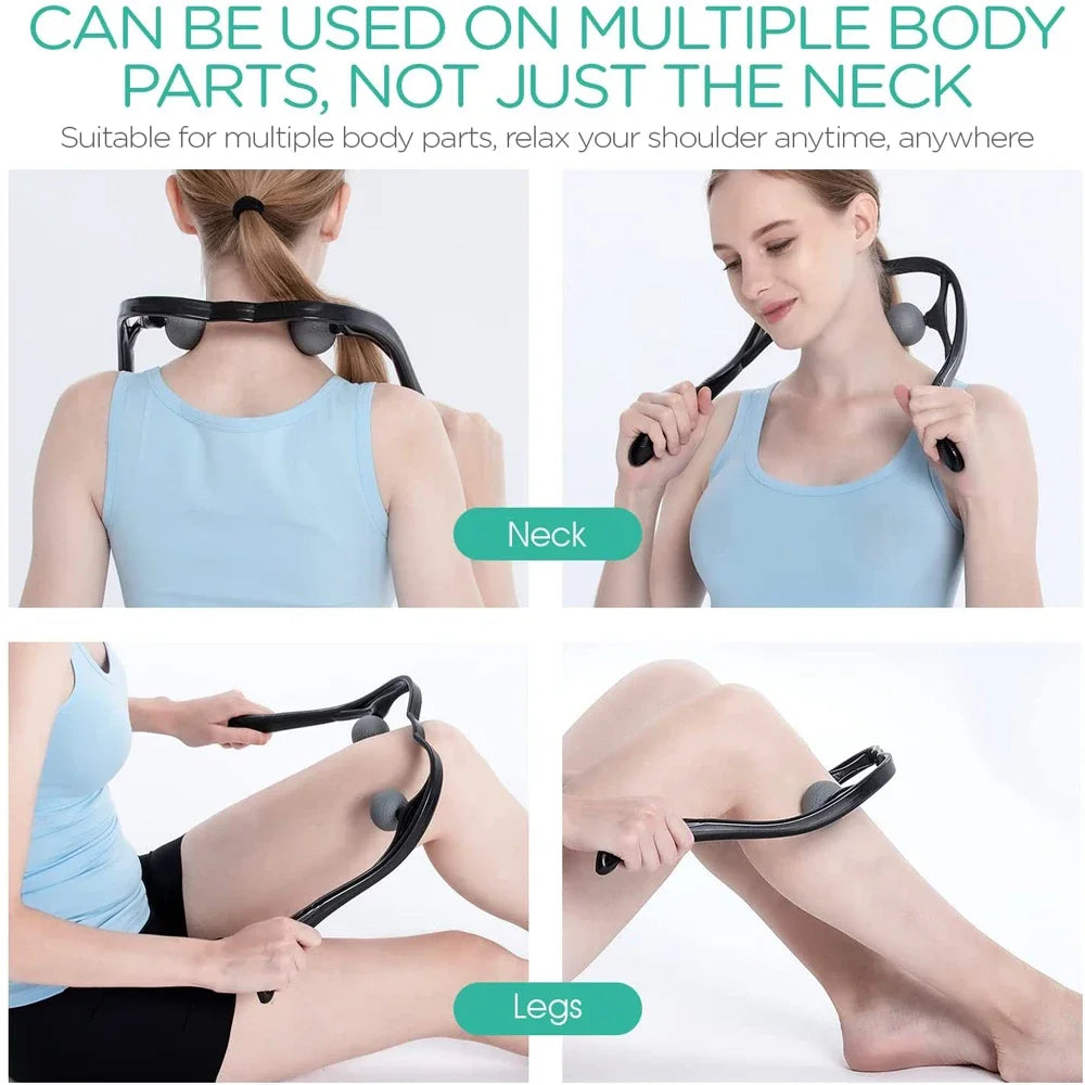 Shiatsu Neck & Shoulder Massager - Deep Tissue Dual Trigger Point, Ergonomic Handheld Portable