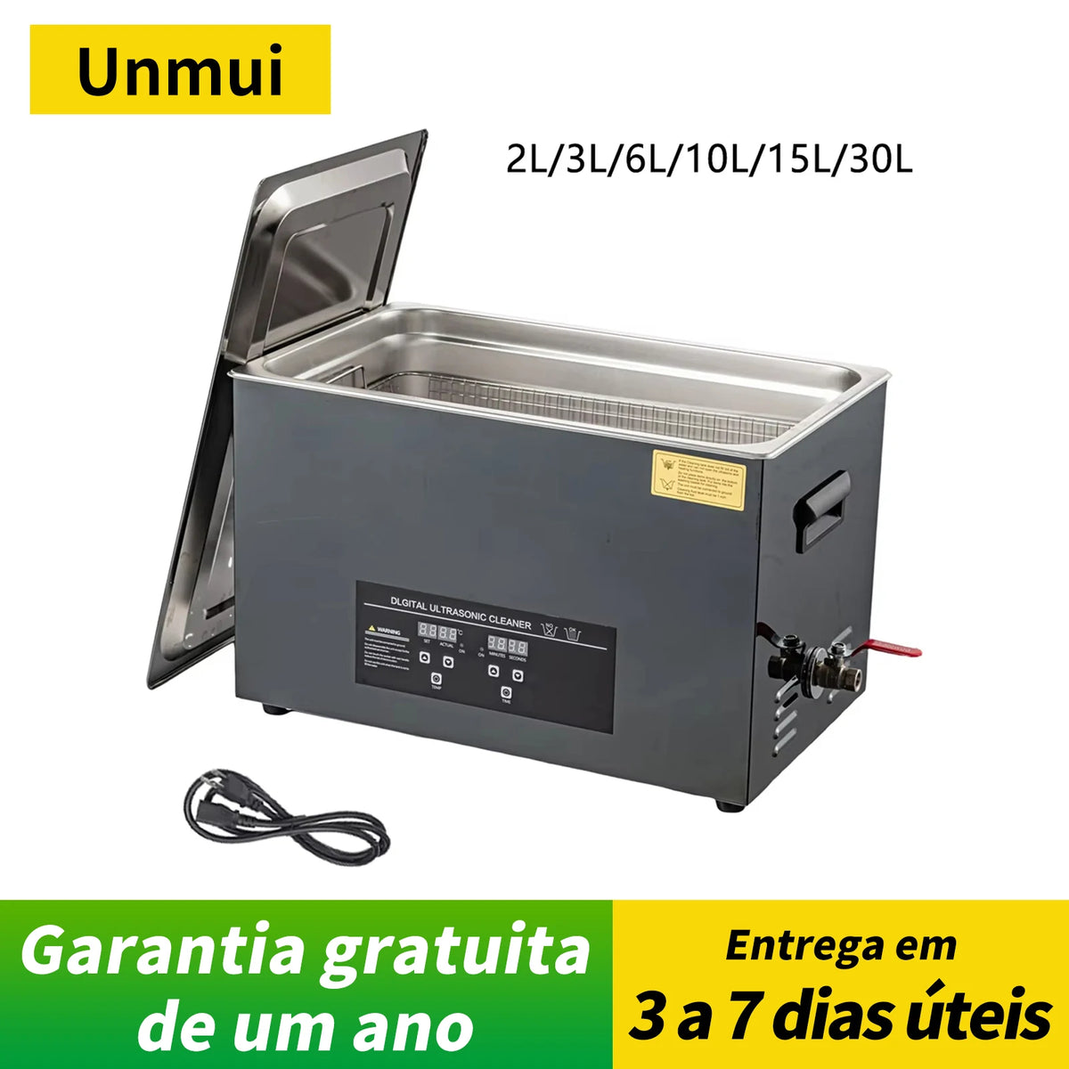 Ultrasonic Cleaner 40kHz | Heated Digital Stainless Steel Cleaner - 2–30L (0.53–7.93 gal) Options for Jewelry, Watches & Glasses