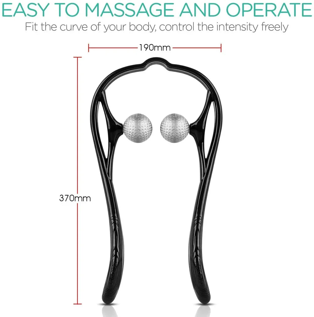 Shiatsu Neck & Shoulder Massager - Deep Tissue Dual Trigger Point, Ergonomic Handheld Portable