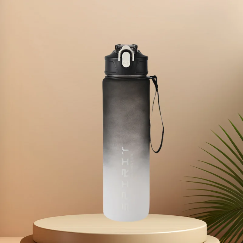 750–800ml Time-Tracking Sports Water Bottle with Straw, Leak-Proof Locking Flip Lid & Carry Strap (25–27 fl oz)