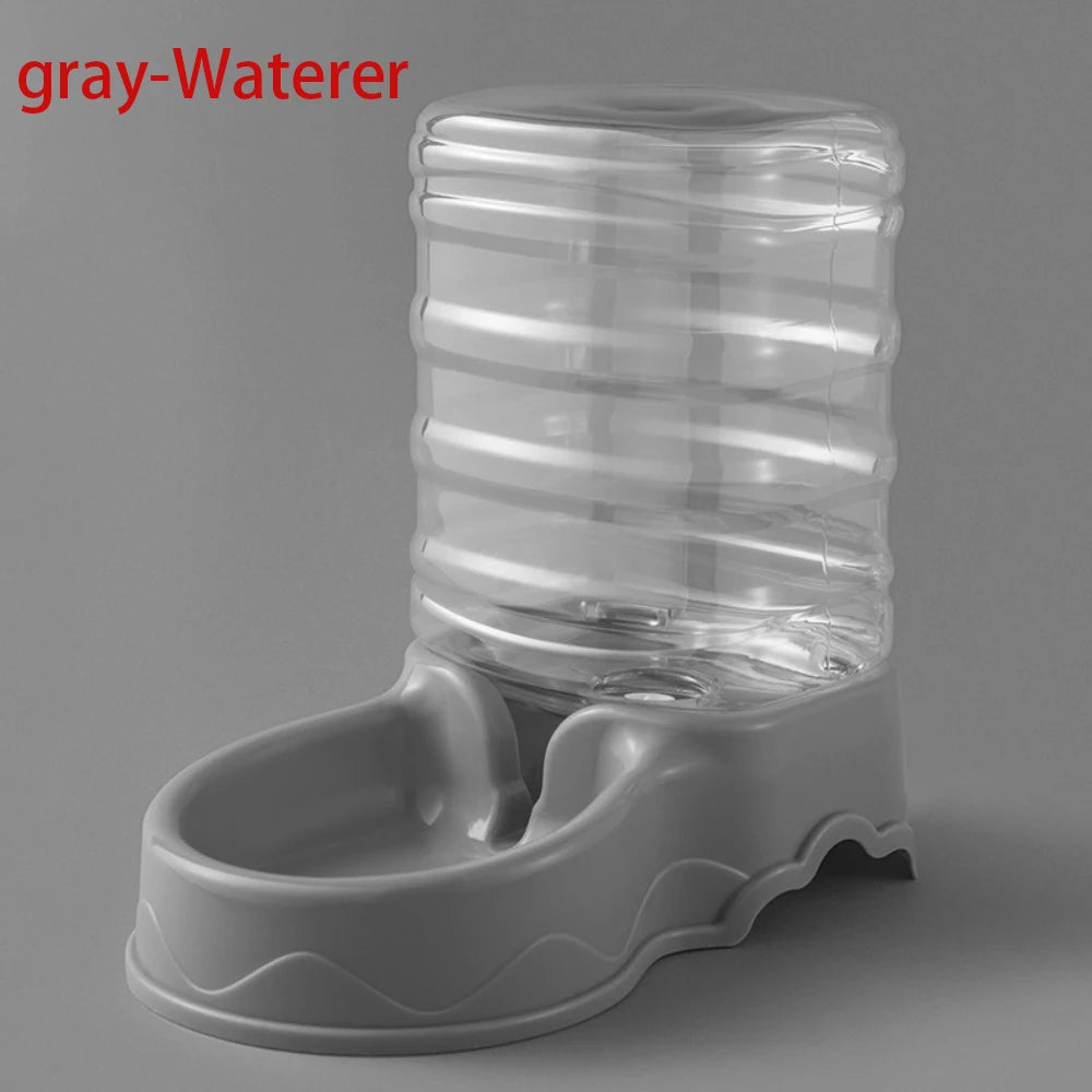 Gravity Pet Feeder and Water Dispenser for Cats and Small Dogs – Transparent PP Hopper, Pink, Blue, Gray