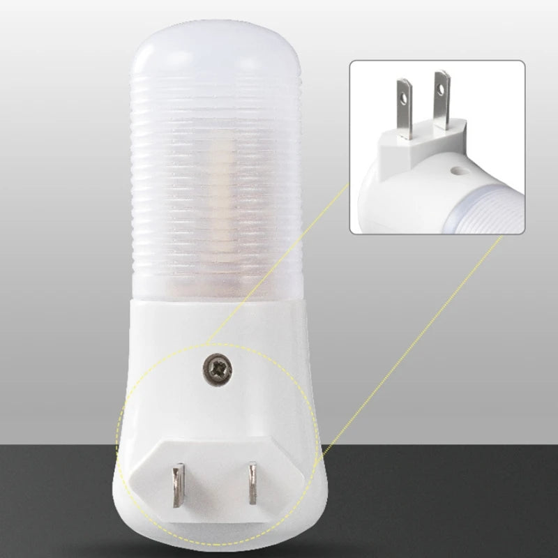 LED Plug-In Night Light with Push Button – EU/US Adapter, Bedside Lamp for Bedroom, Baby Room & Hallway