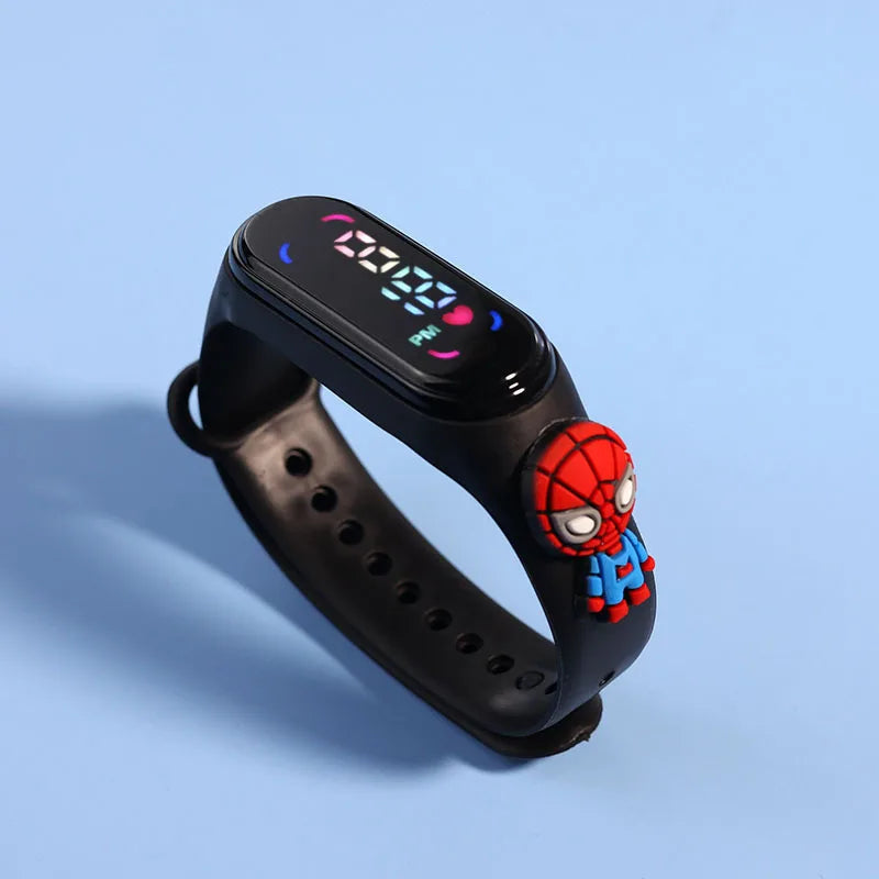 Kids LED Touch Sports Watch – Silicone Digital Bracelet, 45mm Waterproof (5ATM) Cartoon Character Design for Girls & Boys