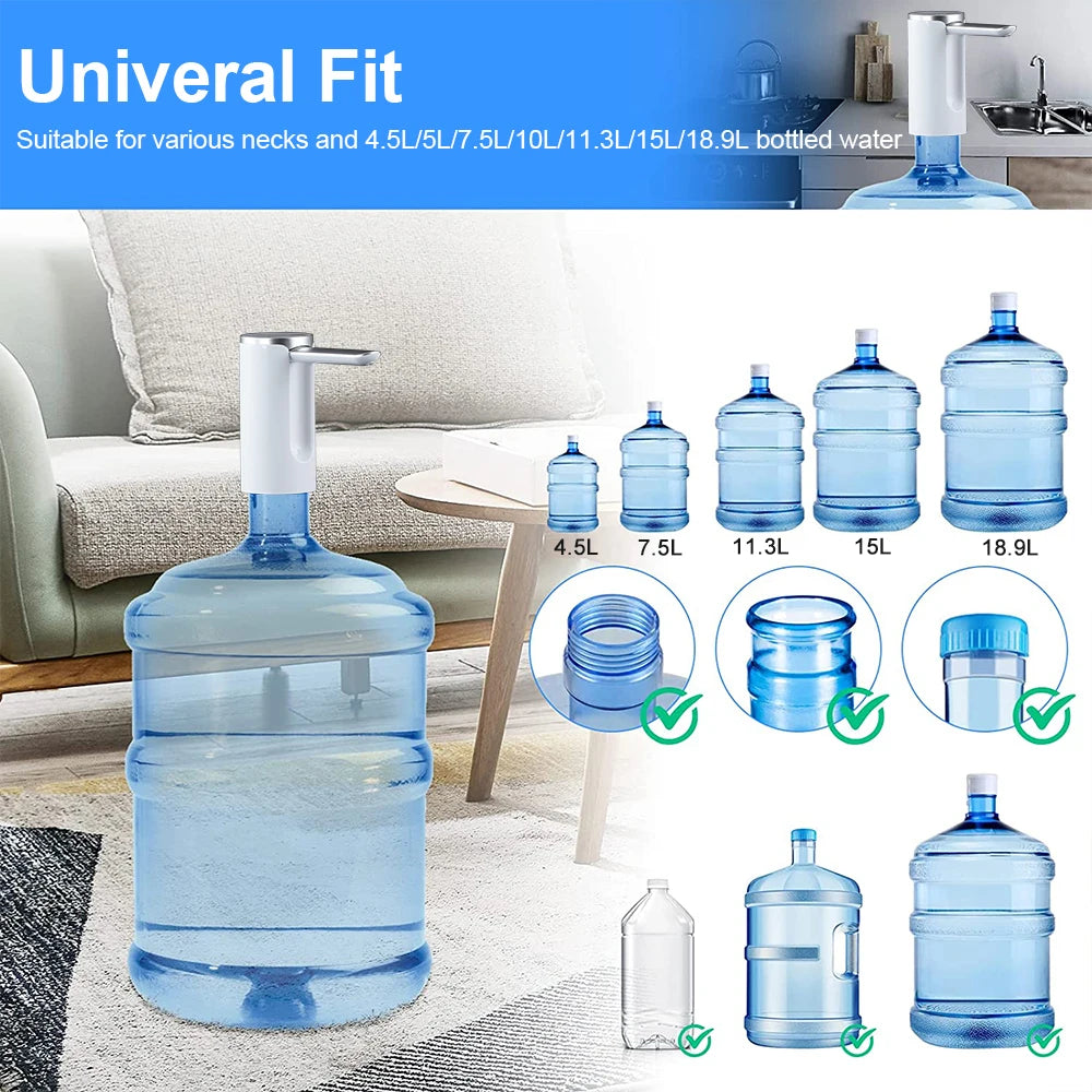 Foldable Electric Water Dispenser Pump Rechargeable 19L (5-Gallon) Automatic Desktop Bottle Pump