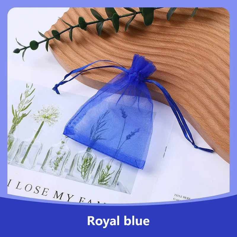 100-Pack Organza Drawstring Bags Assorted Sizes (7x9, 9x12, 10x15, 13x18 cm / 2.8x3.5, 3.5x4.7, 3.9x5.9, 5.1x7.1 in) - Jewelry & Gift Pouches for Wedding Party