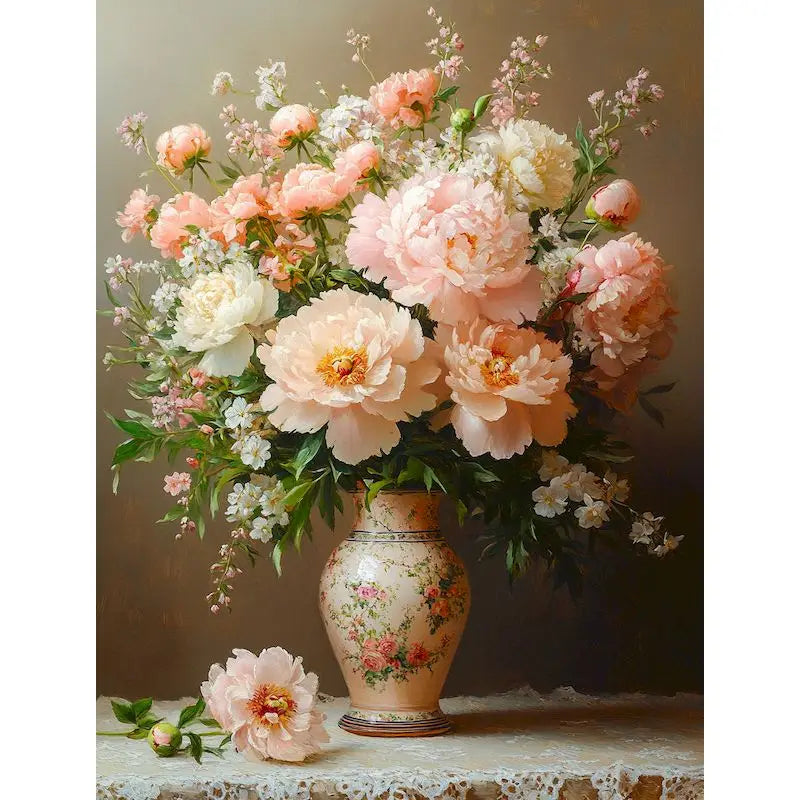 Floral Paint-by-Numbers Kit for Adults - 40 x 50 cm (15.7 x 19.7 in) Canvas DIY Wall Art Gift