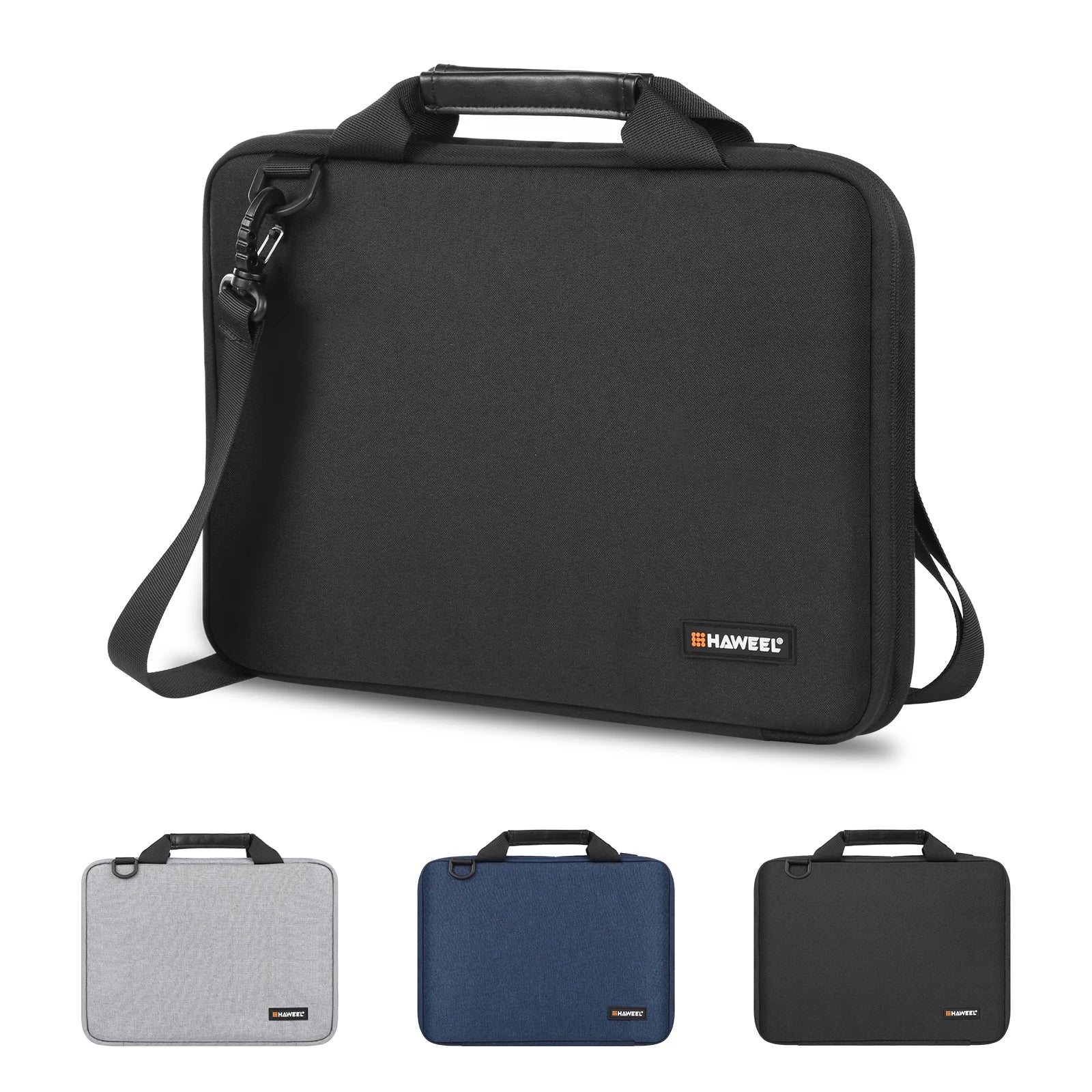 Laptop Briefcase Crossbody Bag for 13–14 in (35.5×26.5×3 cm) & 14–16 in (40×29.5×3 cm) Laptops — Slim Water-Resistant Sleeve with Shoulder Strap