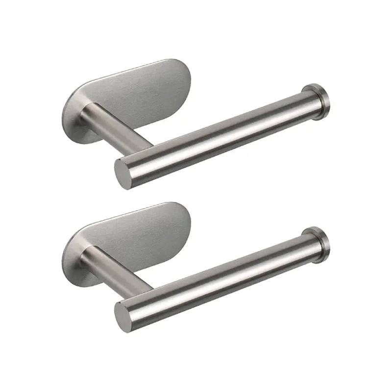 No-Drill SUS304 Stainless Steel Toilet Paper Holder – Self-Adhesive Wall-Mount Tissue Roll Dispenser for Bathroom & Kitchen
