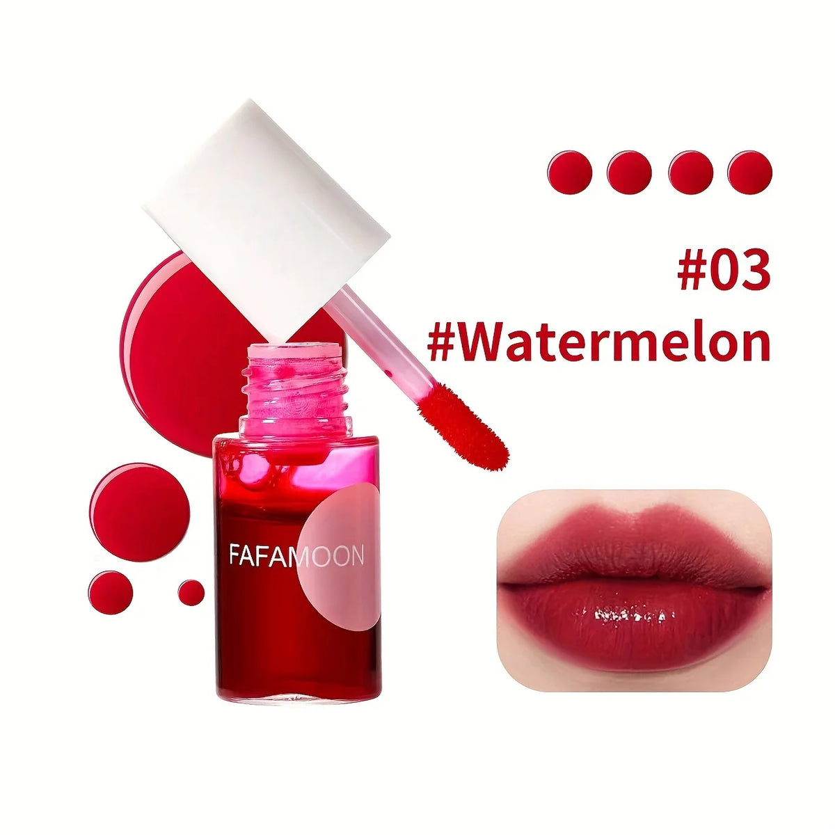 Fruity Lip Tint 4-Color Water Gloss — Moisturizing Waterproof Long-Lasting Lip Gloss (7.1 ml / 0.24 fl oz)
