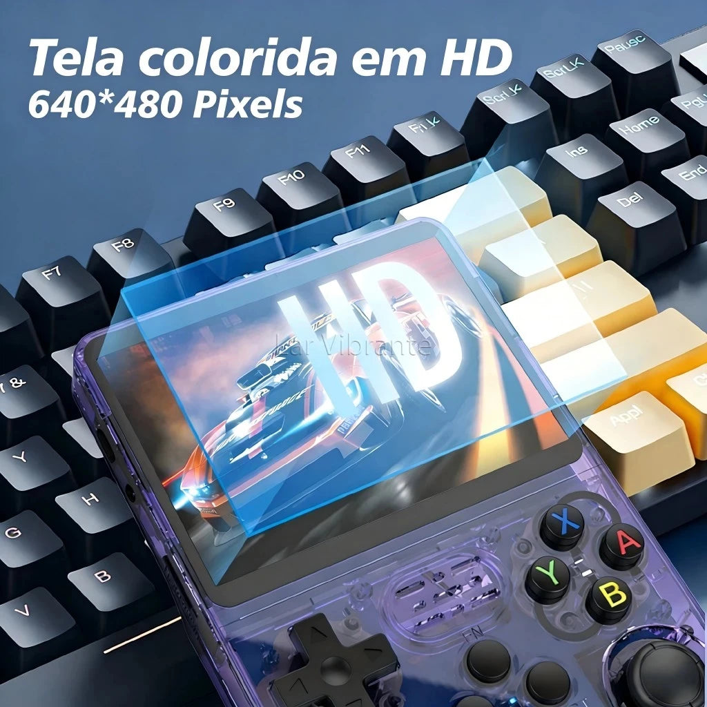 Retro Handheld Game Console – 3.5-inch (8.9 cm) IPS Screen, 16GB, 15,000+ Games, Linux, Dual Analog, 3000mAh Battery